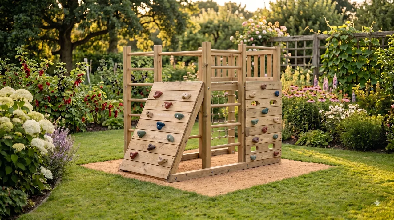 Klettergerät in einem privaten Garten