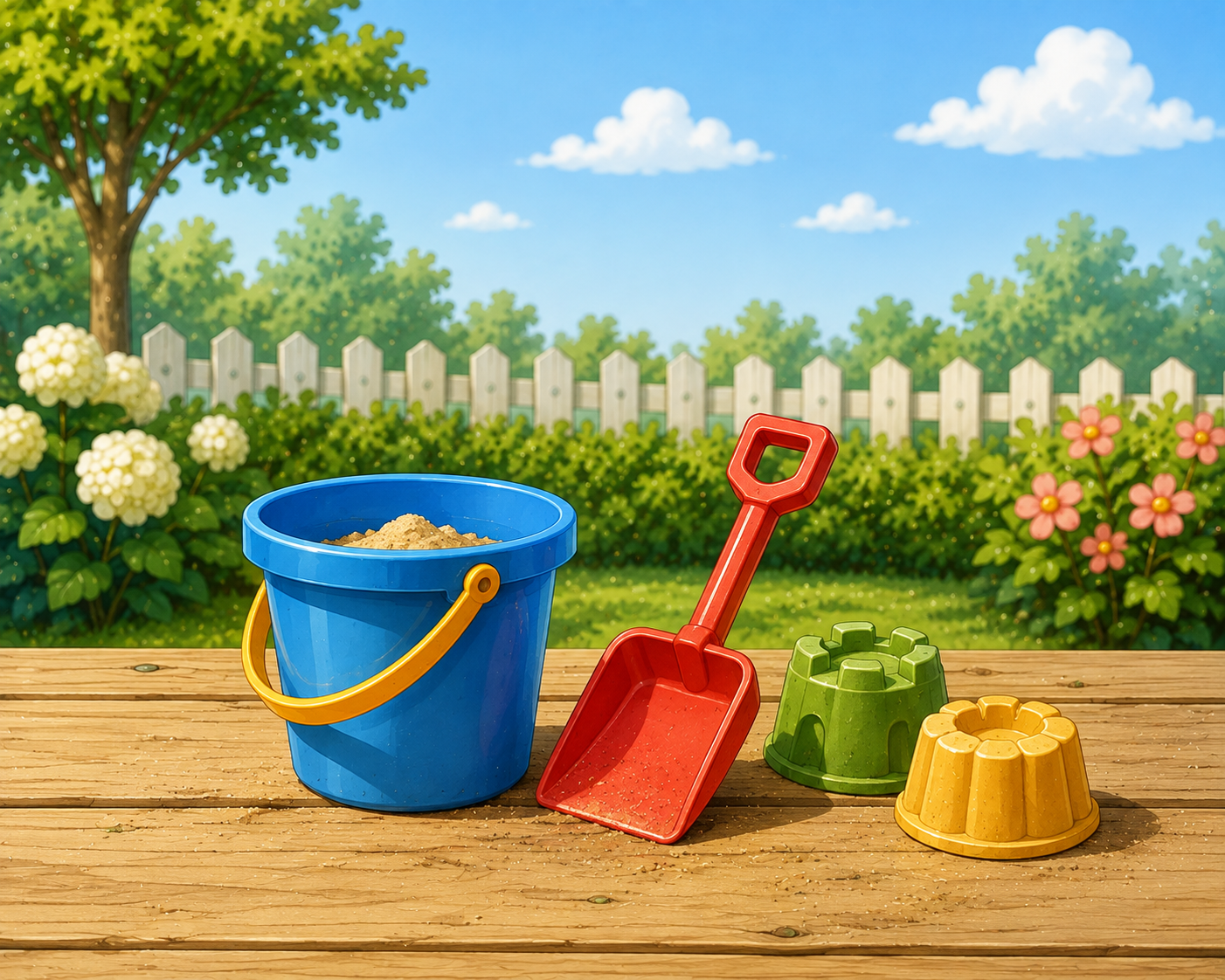 Illustration von Spielzubehör für den Garten